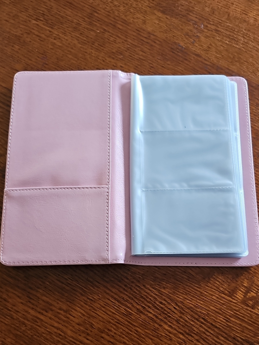 Pink Faux Leather Card Organizer